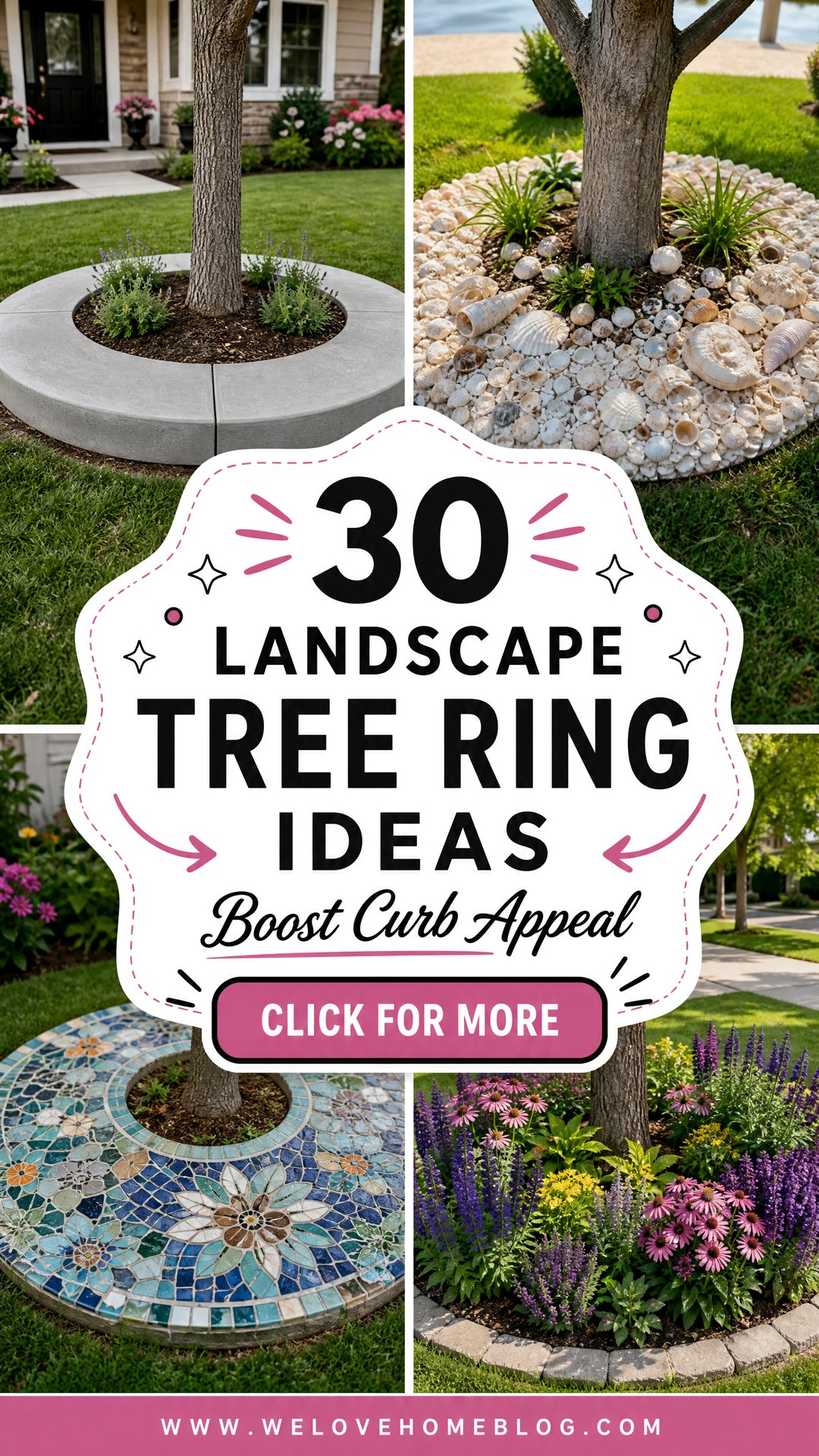 30 Beautiful Landscape Tree Ring Ideas for Curb Appeal - 30 Beautiful Landscape Tree Ring Ideas for Curb Appeal