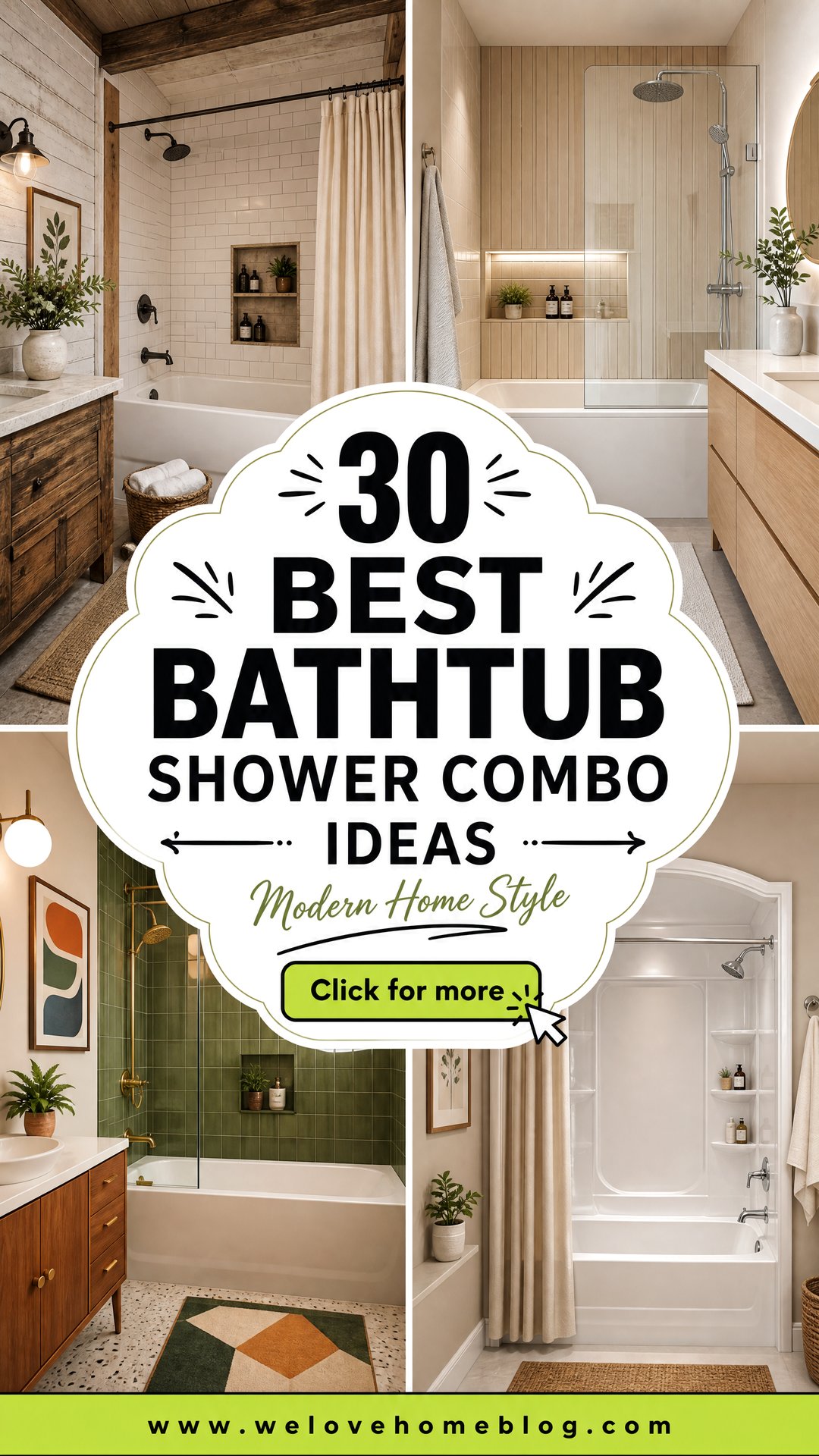 30 Best Bathtub Shower Combo Ideas for Modern Homes - 30 Best Bathtub Shower Combo Ideas for Modern Homes