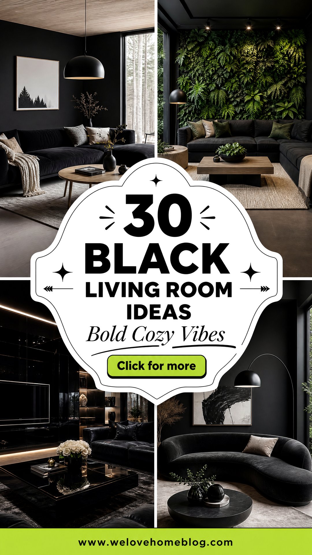 30 Black Living Room Ideas for a Bold and Cozy Home - 30 Black Living Room Ideas for a Bold and Cozy Home
