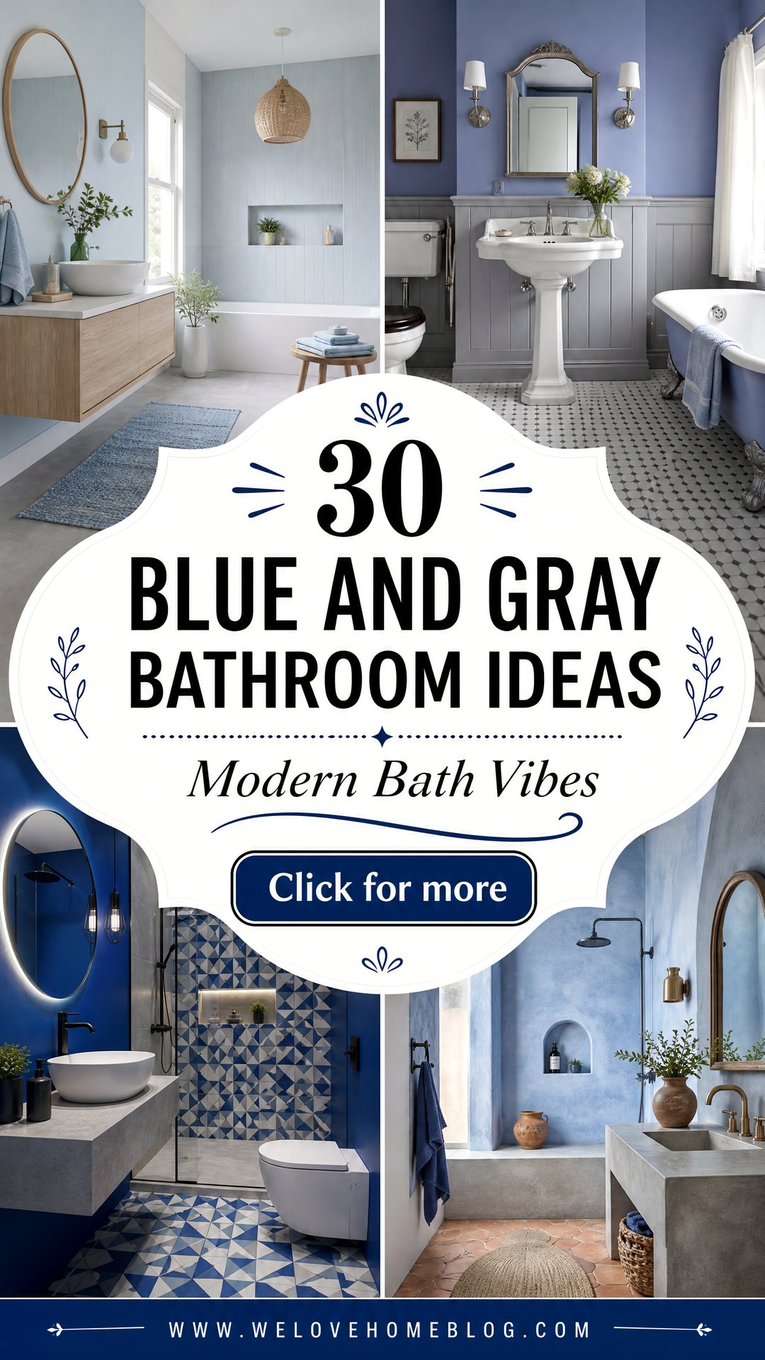 30 Blue and Gray Bathroom Ideas for a Modern Look - 30 Blue and Gray Bathroom Ideas for a Modern Look