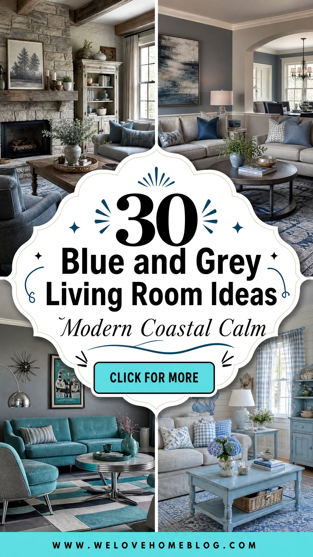 30 Blue and Grey Living Room Ideas for Modern Homes - 30 Blue and Grey Living Room Ideas for Modern Homes
