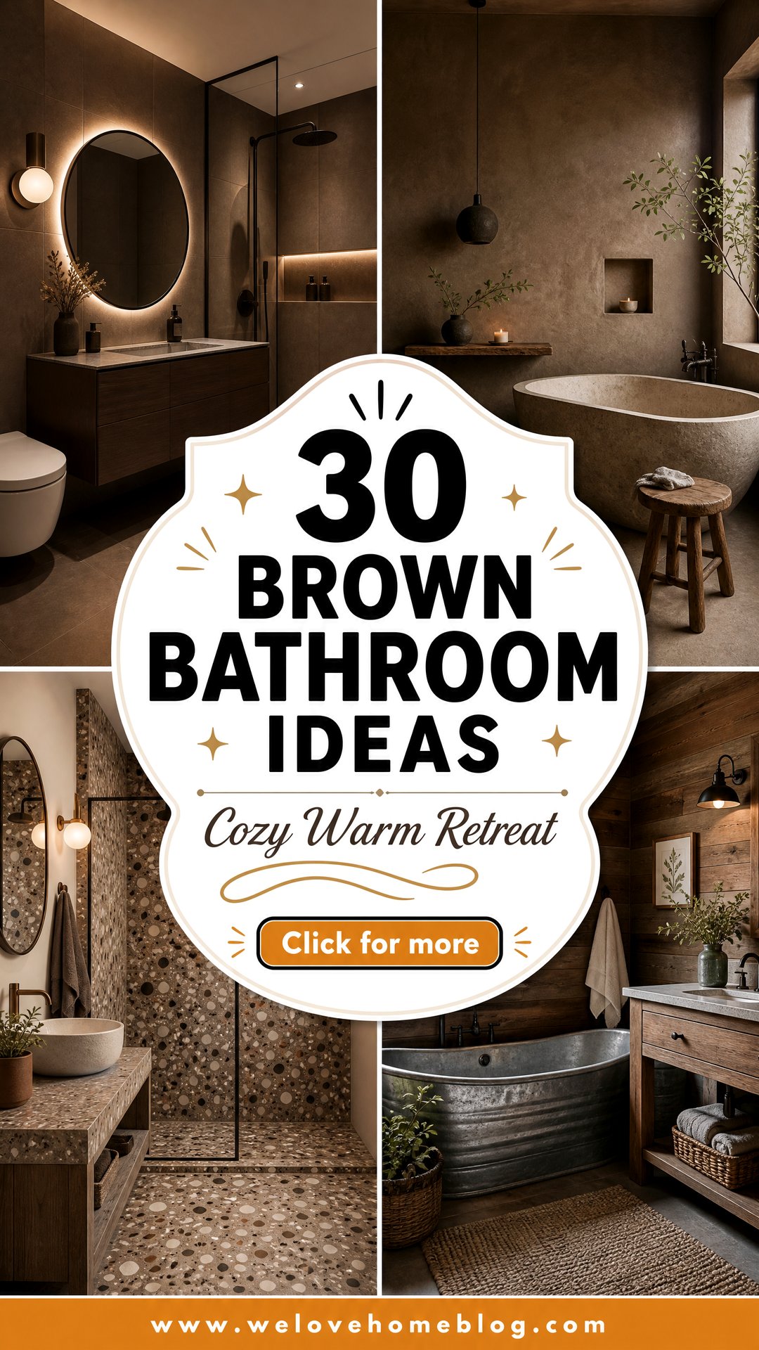 30 Brown Bathroom Ideas for a Cozy and Warm Retreat - 30 Brown Bathroom Ideas for a Cozy and Warm Retreat
