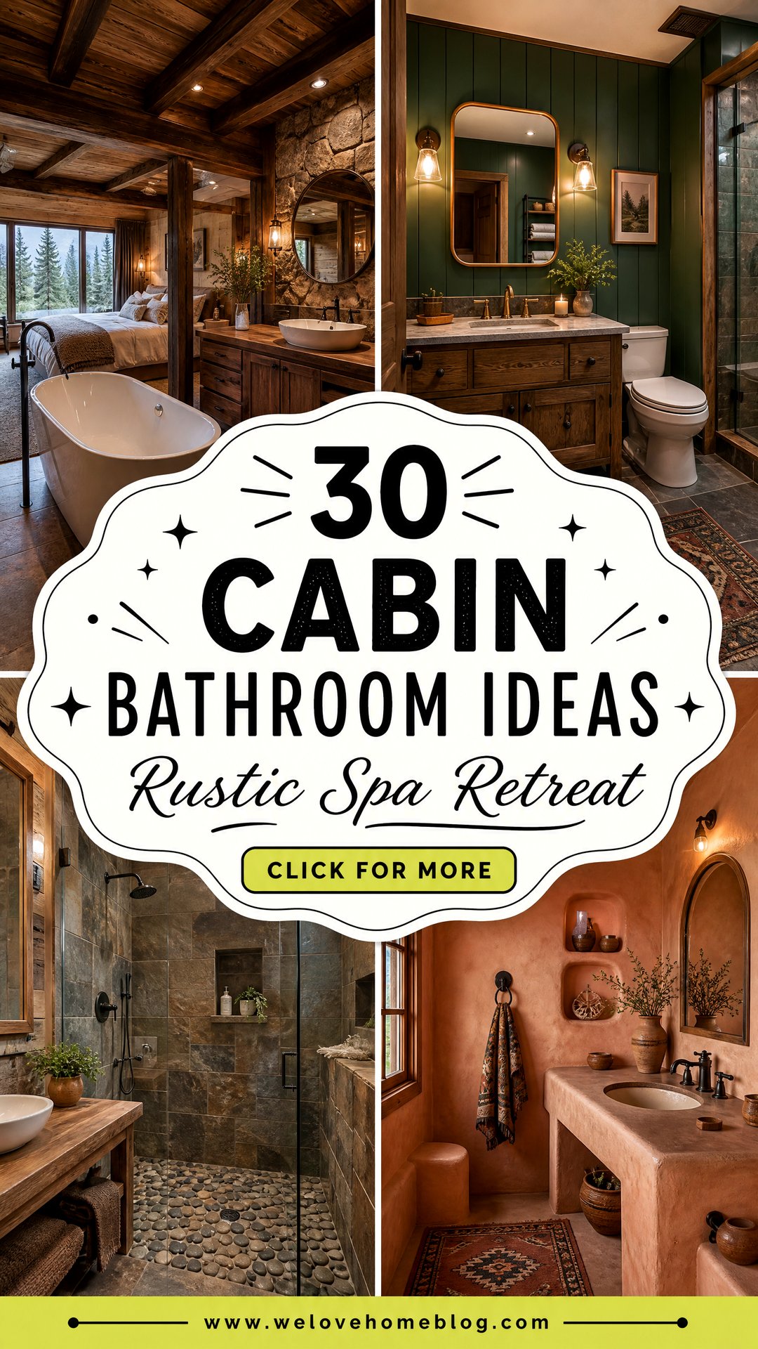 30 Cabin Bathroom Ideas for a Rustic Spa Experience - 30 Cabin Bathroom Ideas for a Rustic Spa Experience