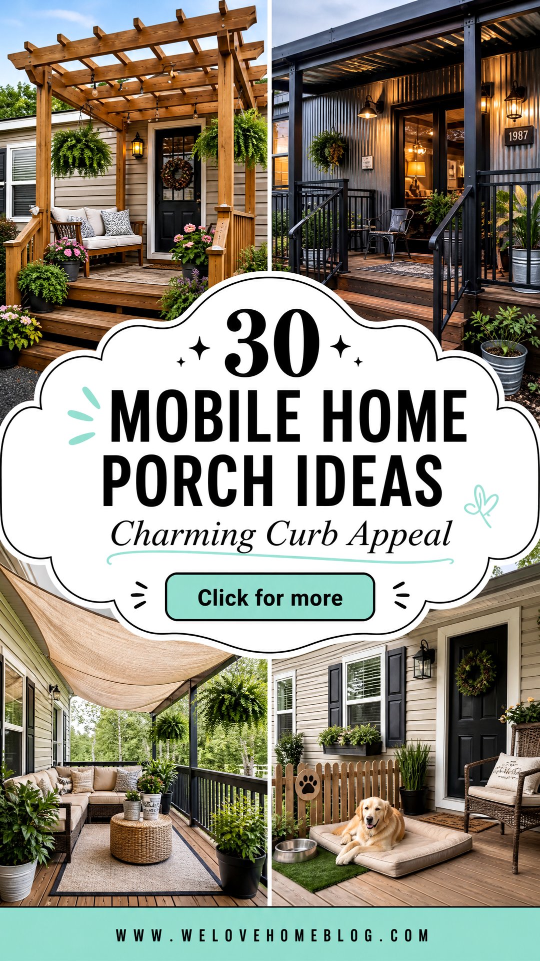 30 Charming Mobile Home Porch Ideas for Curb Appeal - 30 Charming Mobile Home Porch Ideas for Curb Appeal