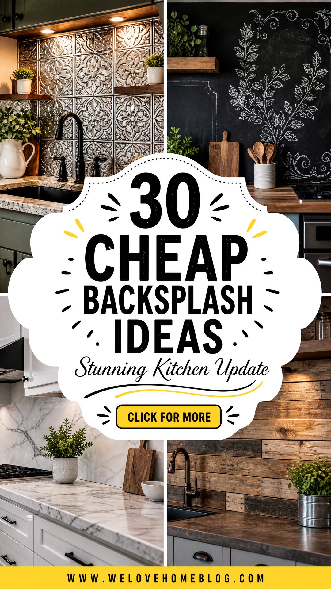 30 Cheap Backsplash Ideas for a Stunning Kitchen Update - 30 Cheap Backsplash Ideas for a Stunning Kitchen Update
