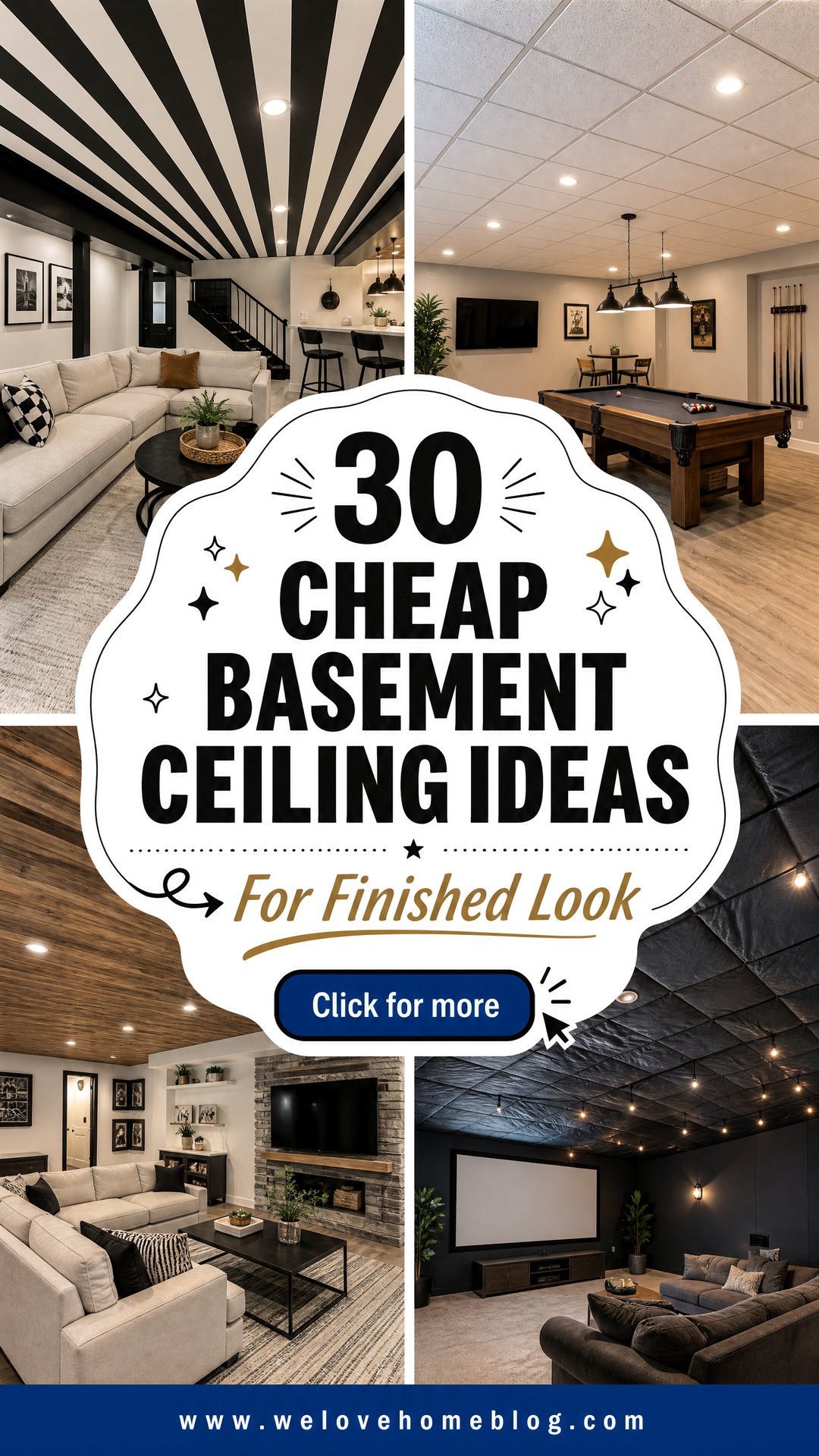 30 Cheap Basement Ceiling Ideas for a Finished Look - 30 Cheap Basement Ceiling Ideas for a Finished Look
