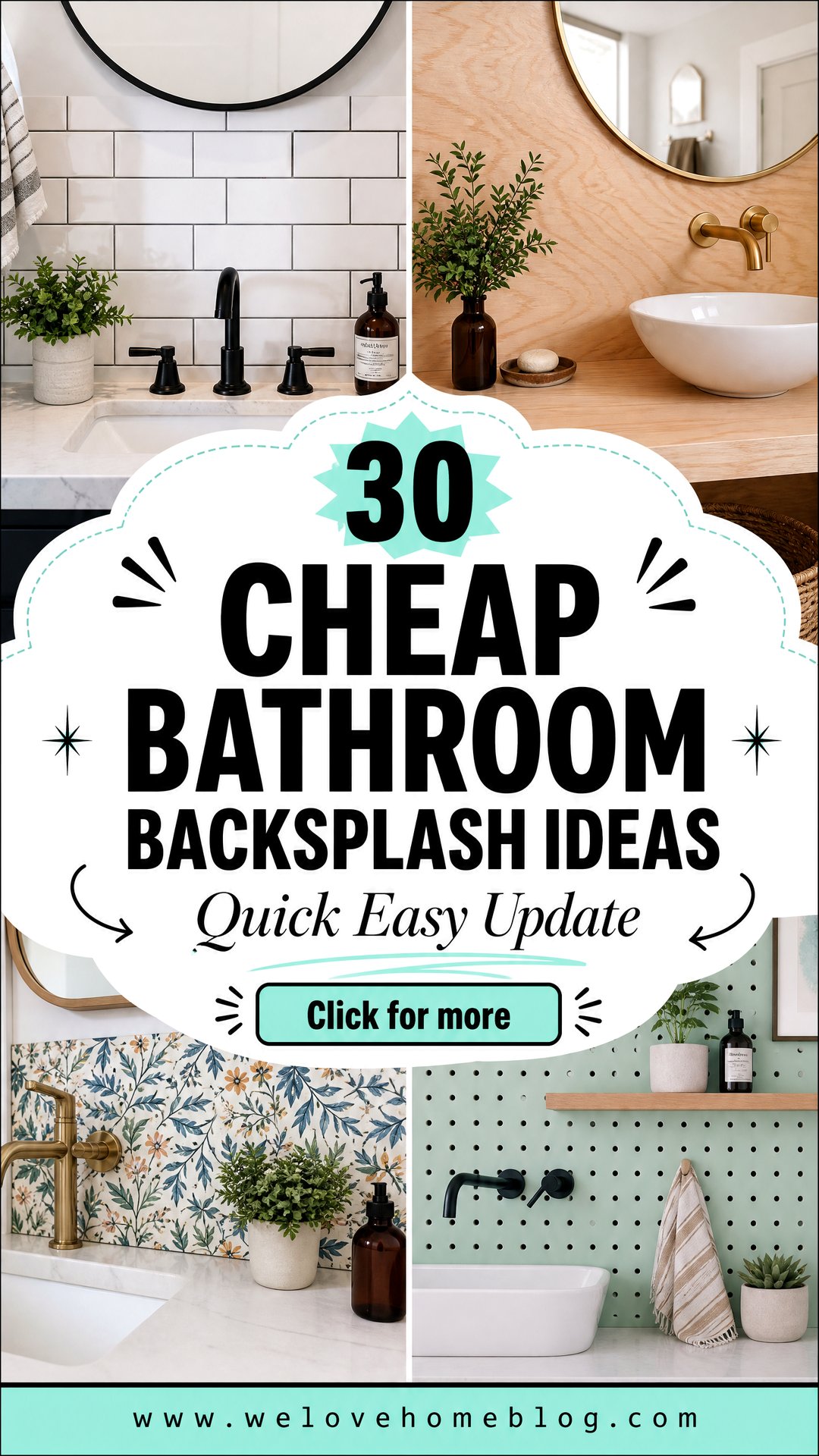 30 Cheap Bathroom Backsplash Ideas for a Quick Update - 30 Cheap Bathroom Backsplash Ideas for a Quick Update