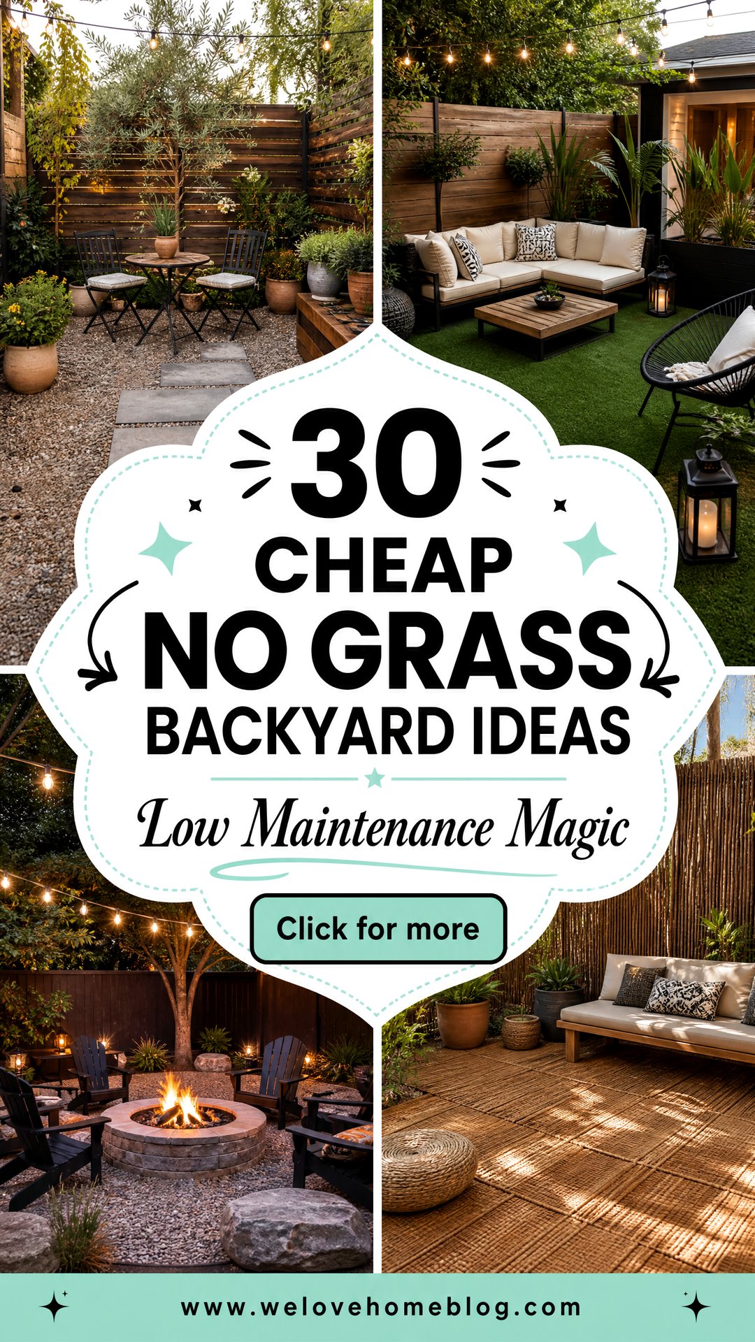 30 Cheap No Grass Backyard Ideas for Low Maintenance - 30 Cheap No Grass Backyard Ideas for Low Maintenance
