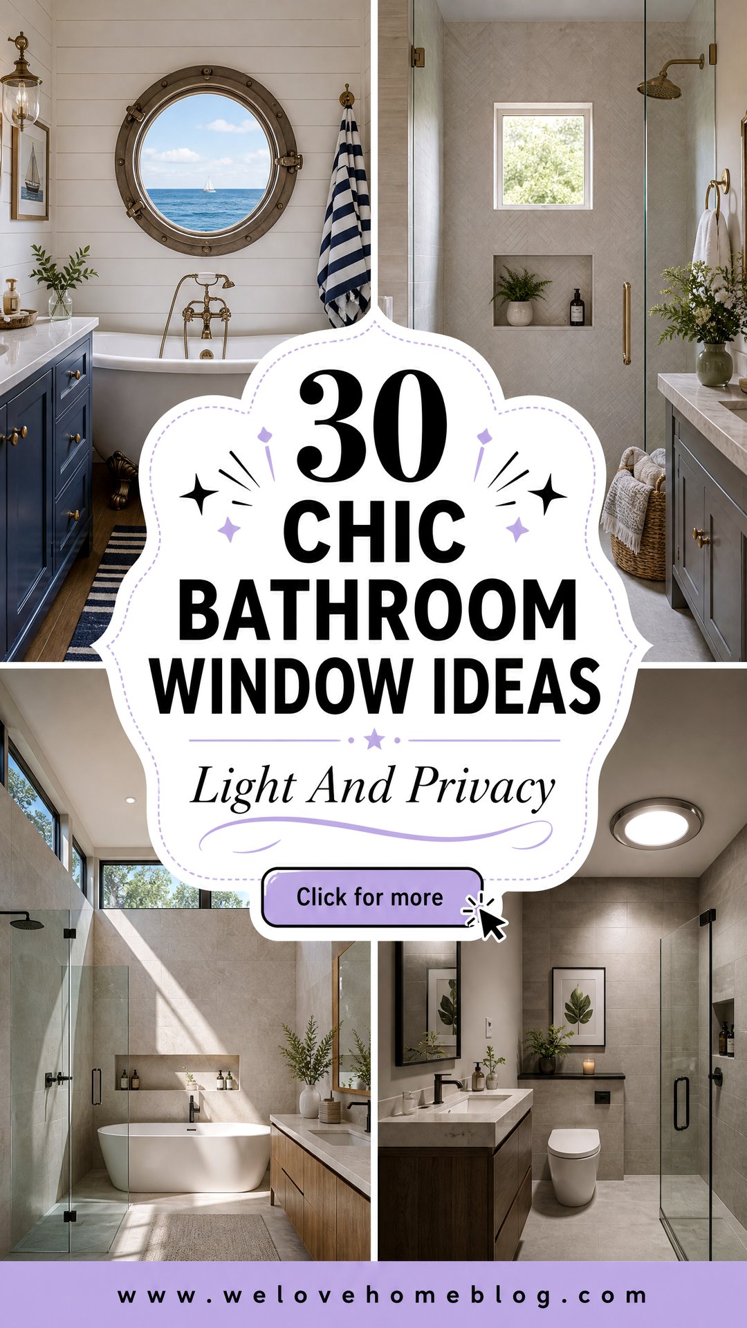 30 Chic Bathroom Window Ideas for Light and Privacy - 30 Chic Bathroom Window Ideas for Light and Privacy