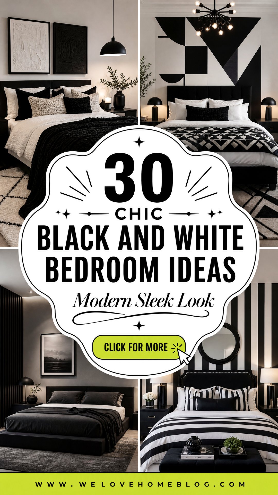 30 Chic Black and White Bedroom Ideas for a Modern Look - 30 Chic Black and White Bedroom Ideas for a Modern Look