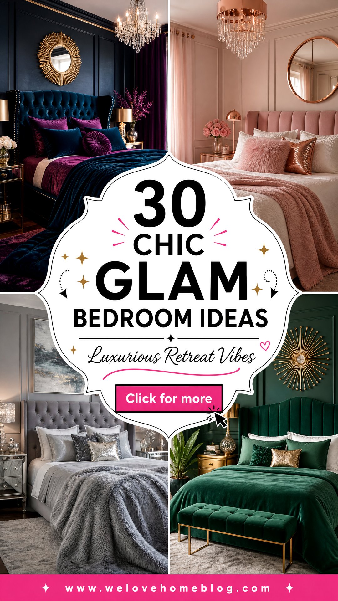 30 Chic Glam Bedroom Ideas for a Luxurious Retreat - 30 Chic Glam Bedroom Ideas for a Luxurious Retreat