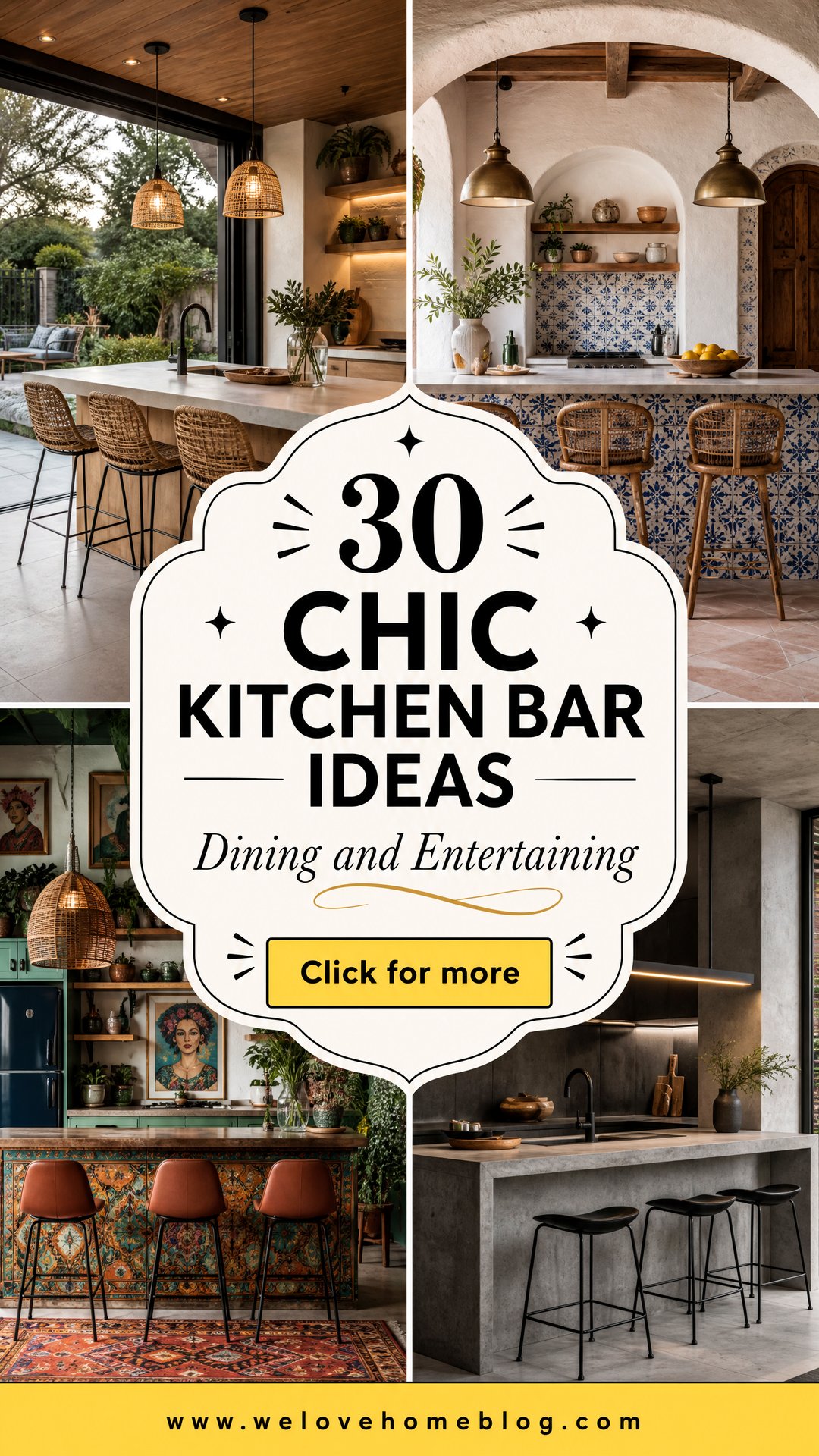 30 Chic Kitchen Bar Ideas for Dining and Entertaining - 30 Chic Kitchen Bar Ideas for Dining and Entertaining