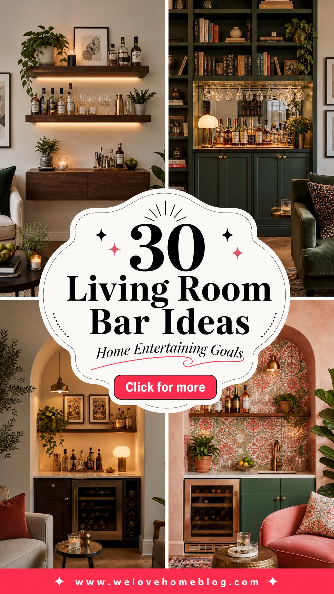 30 Chic Living Room Bar Ideas for Home Entertaining - 30 Chic Living Room Bar Ideas for Home Entertaining