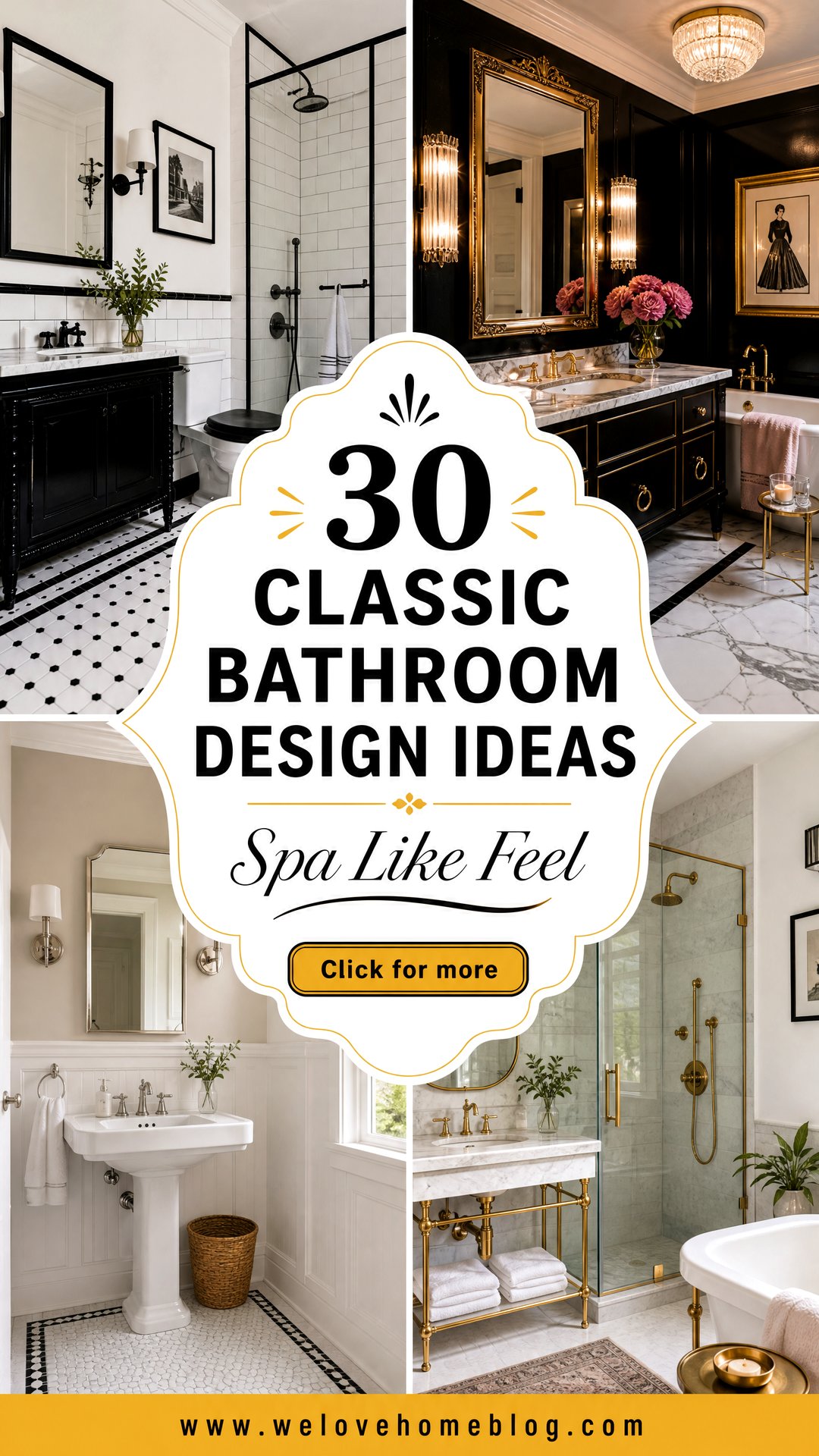 30 Classic Bathroom Design Ideas for a Spa Like Feel - 30 Classic Bathroom Design Ideas for a Spa Like Feel