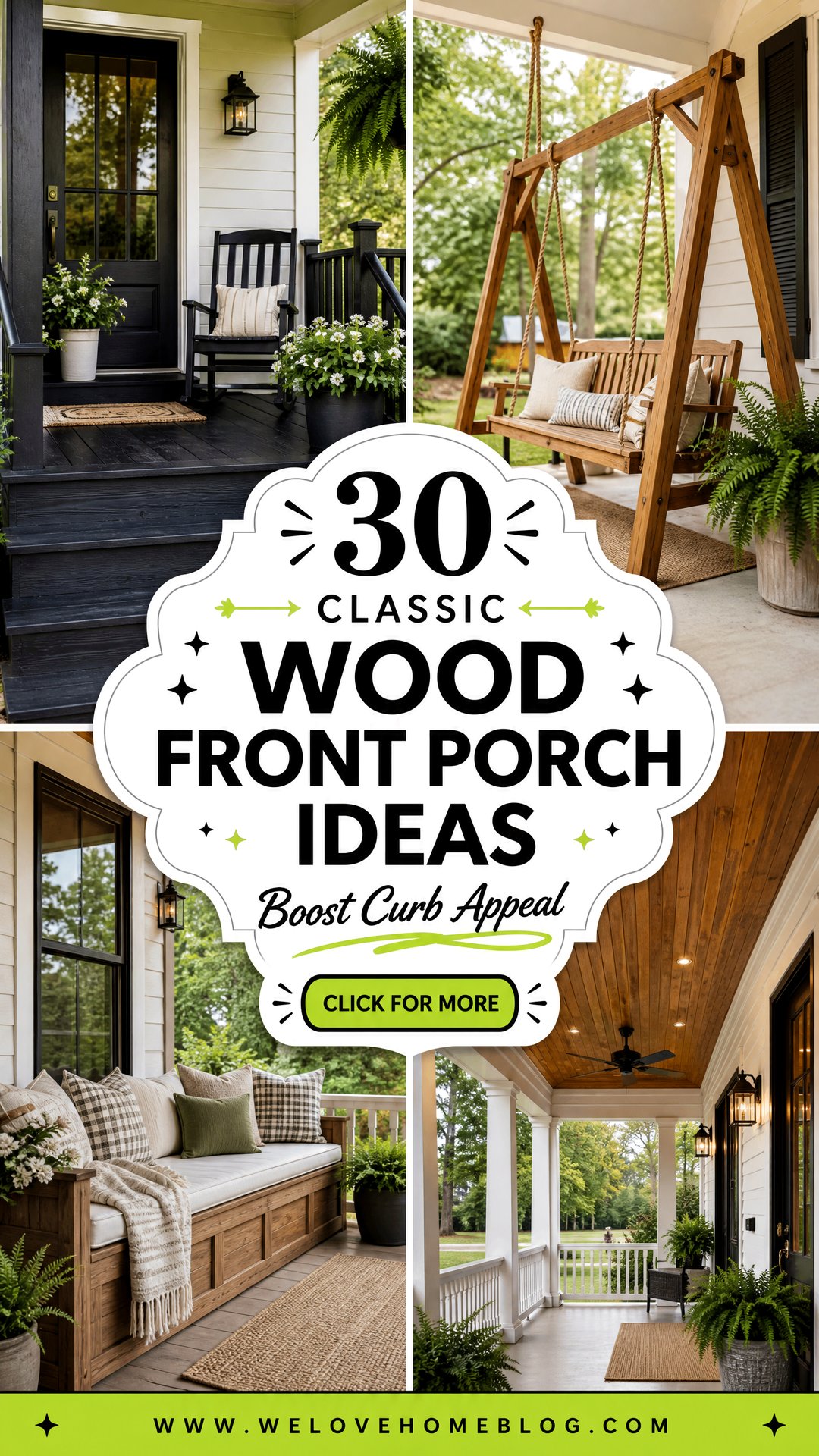 30 Classic Wood Front Porch Ideas for Home Curb Appeal - 30 Classic Wood Front Porch Ideas for Home Curb Appeal