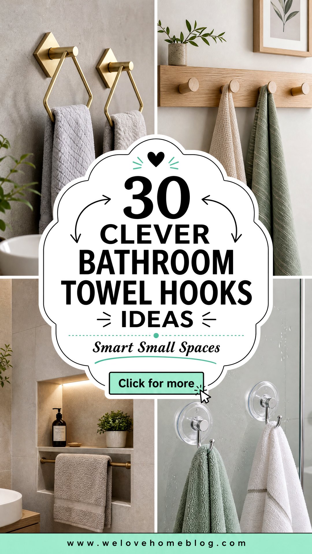 30 Clever Bathroom Towel Hooks Ideas for Small Spaces - 30 Clever Bathroom Towel Hooks Ideas for Small Spaces