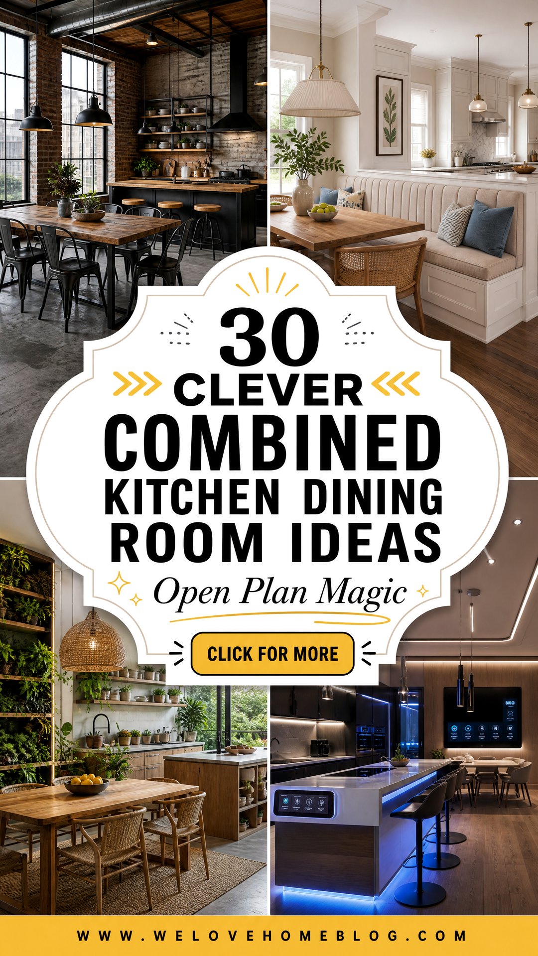 30 Clever Combined Kitchen Dining Room Ideas for Homes - 30 Clever Combined Kitchen Dining Room Ideas for Homes