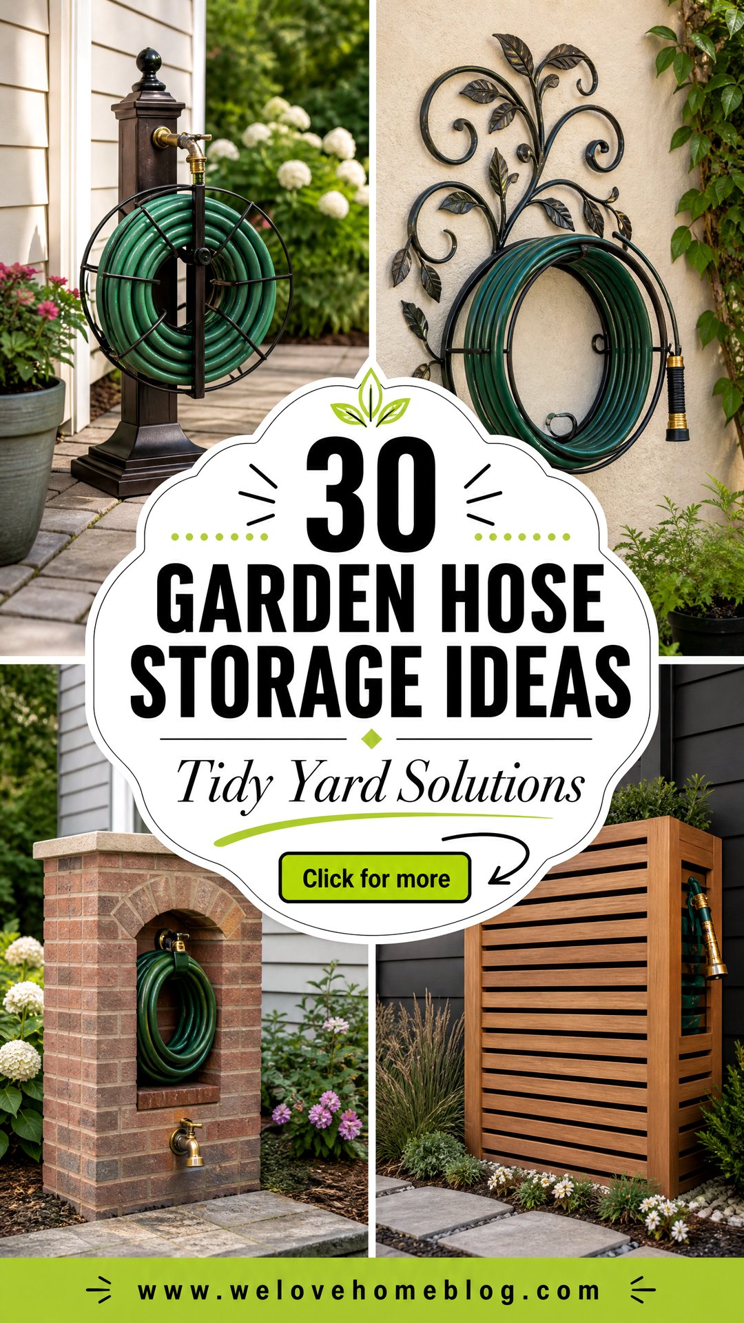 30 Clever Garden Hose Storage Ideas for a Tidy Yard - 30 Clever Garden Hose Storage Ideas for a Tidy Yard