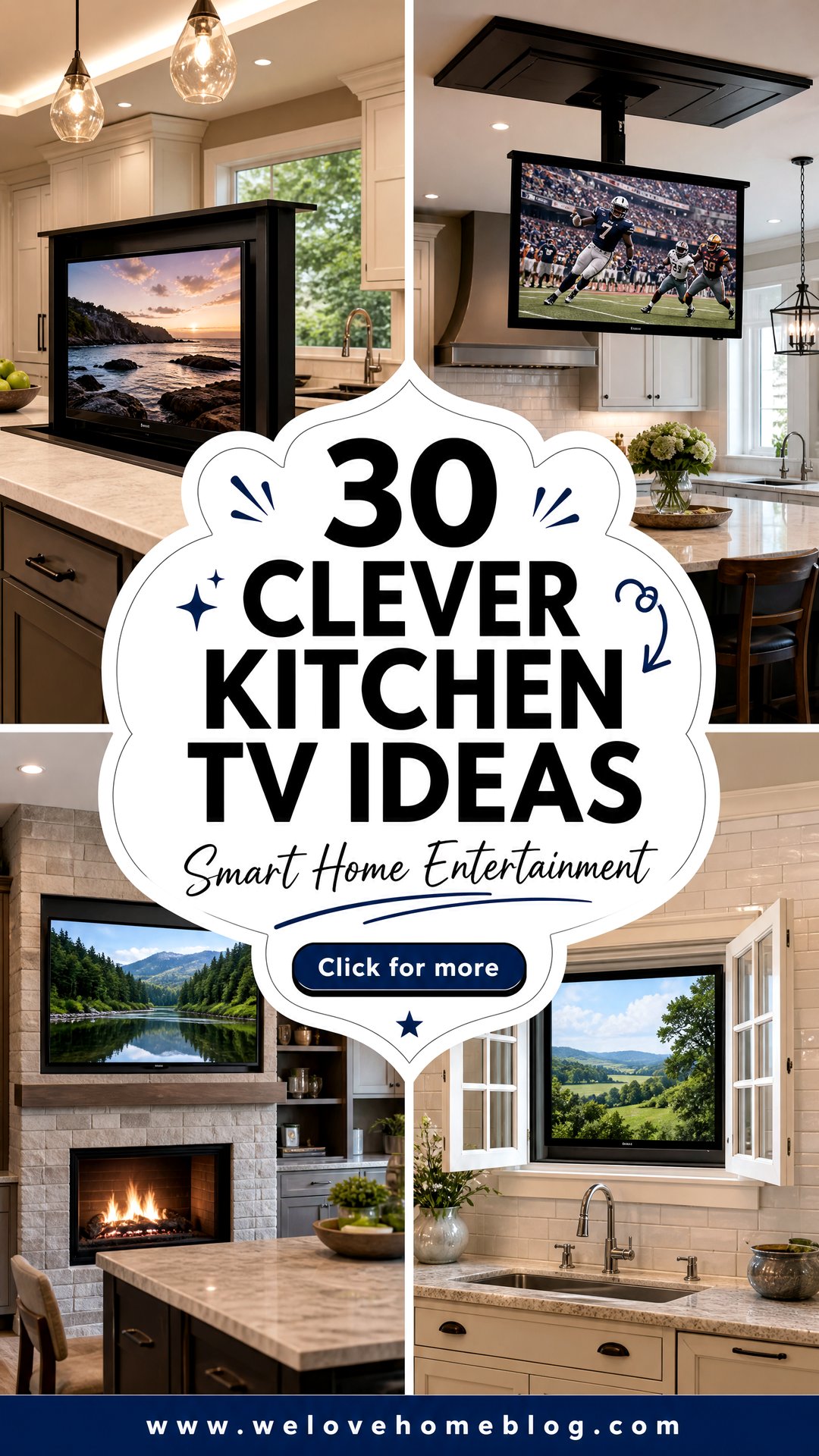 30 Clever Kitchen TV Ideas for Better Home Entertainment - 30 Clever Kitchen TV Ideas for Better Home Entertainment