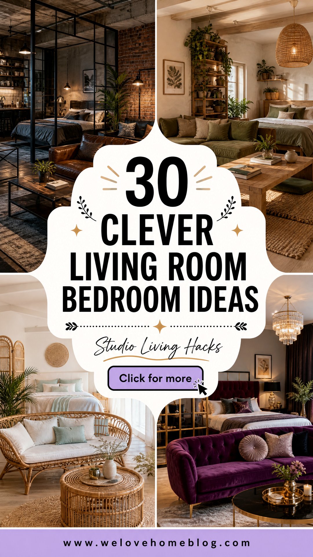 30 Clever Living Room Bedroom Ideas for Studio Living - 30 Clever Living Room Bedroom Ideas for Studio Living