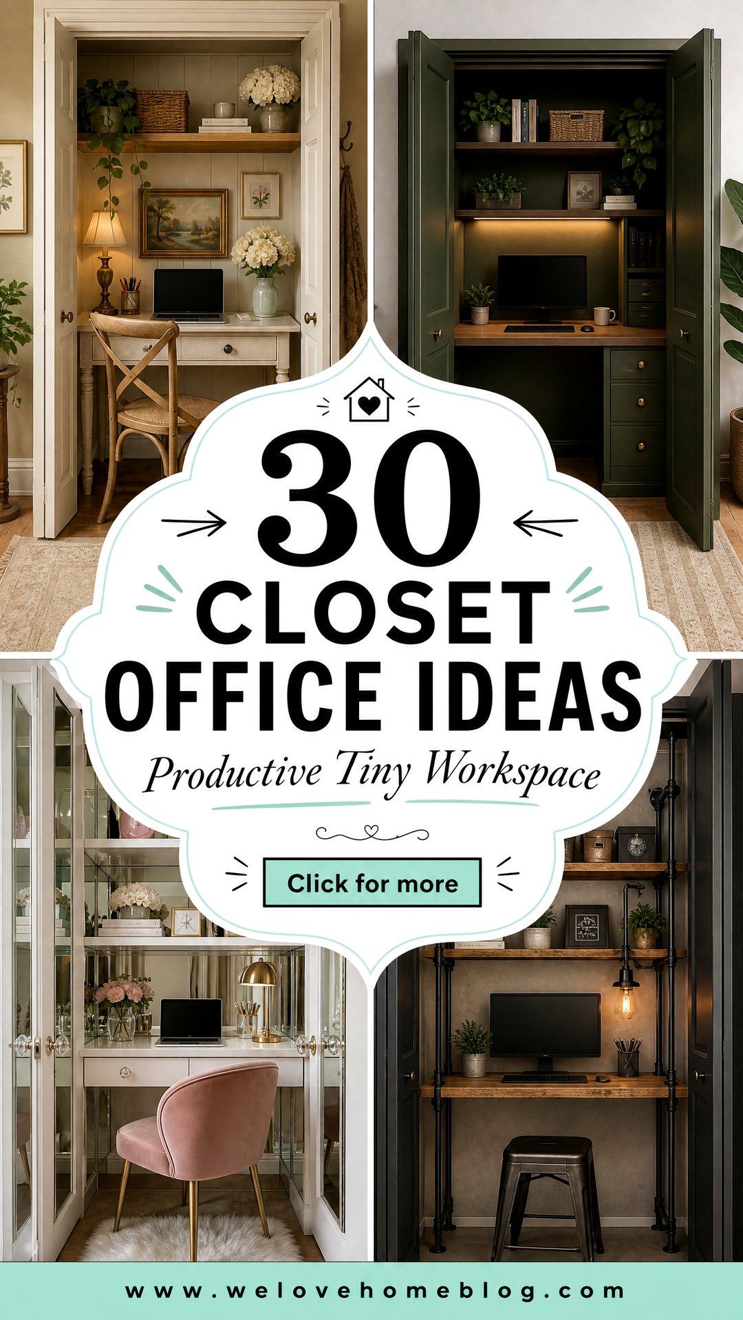 30 Closet Office Ideas for a Productive Workspace - 30 Closet Office Ideas for a Productive Workspace