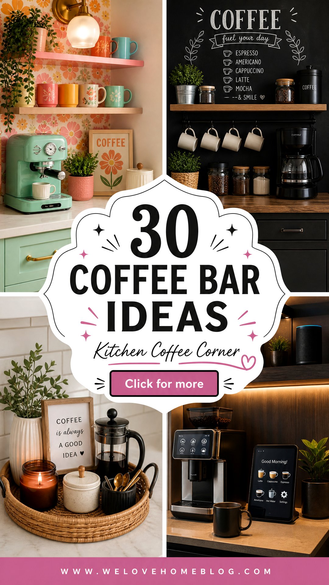 30 Coffee Bar Ideas for Kitchen Spaces Big and Small - 30 Coffee Bar Ideas for Kitchen Spaces Big and Small
