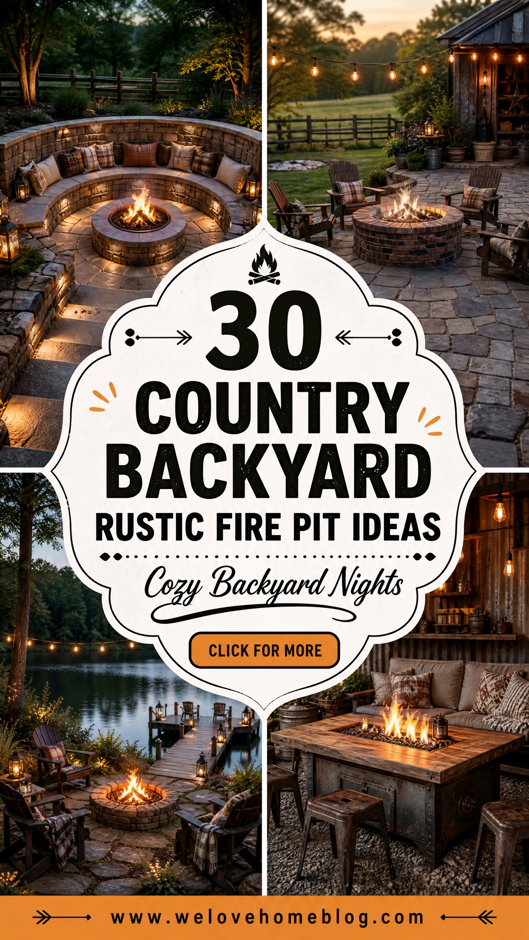 30 Country Backyard Rustic Fire Pit Ideas for Cozy Nights - 30 Country Backyard Rustic Fire Pit Ideas for Cozy Nights