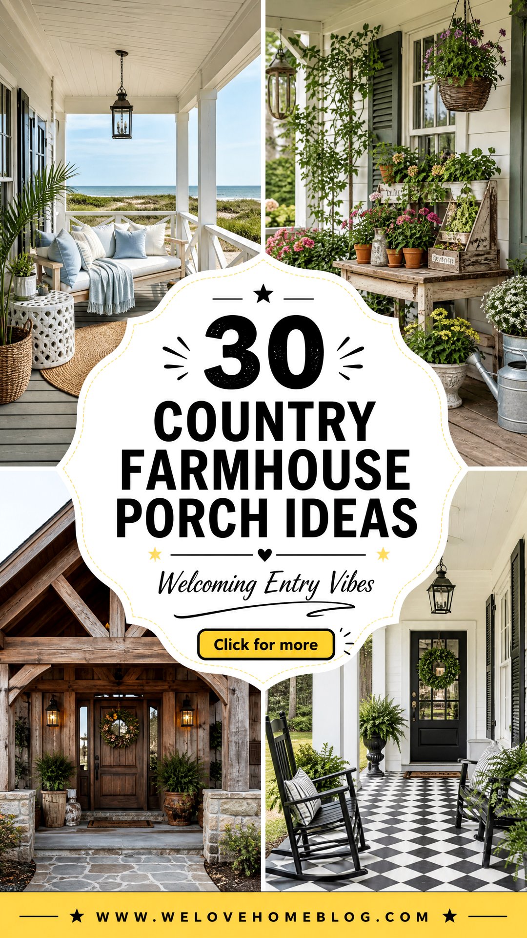 30 Country Farmhouse Porch Ideas for a Welcoming Entry - 30 Country Farmhouse Porch Ideas for a Welcoming Entry