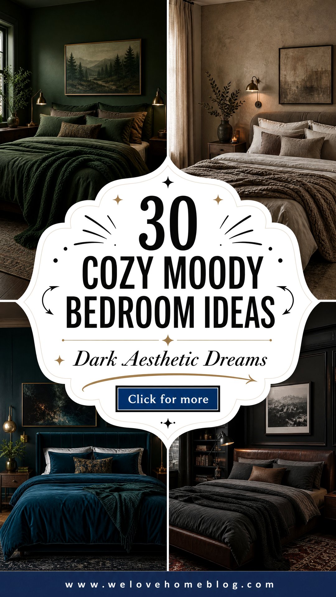 30 Cozy Moody Bedroom Ideas for a Dark Aesthetic - 30 Cozy Moody Bedroom Ideas for a Dark Aesthetic