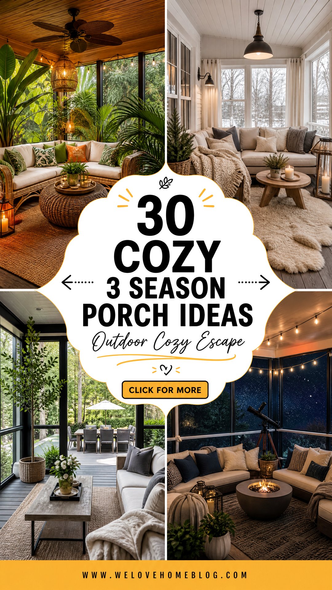 30 Cozy 3 Season Porch Ideas to Enjoy the Outdoors - 30 Cozy 3 Season Porch Ideas to Enjoy the Outdoors