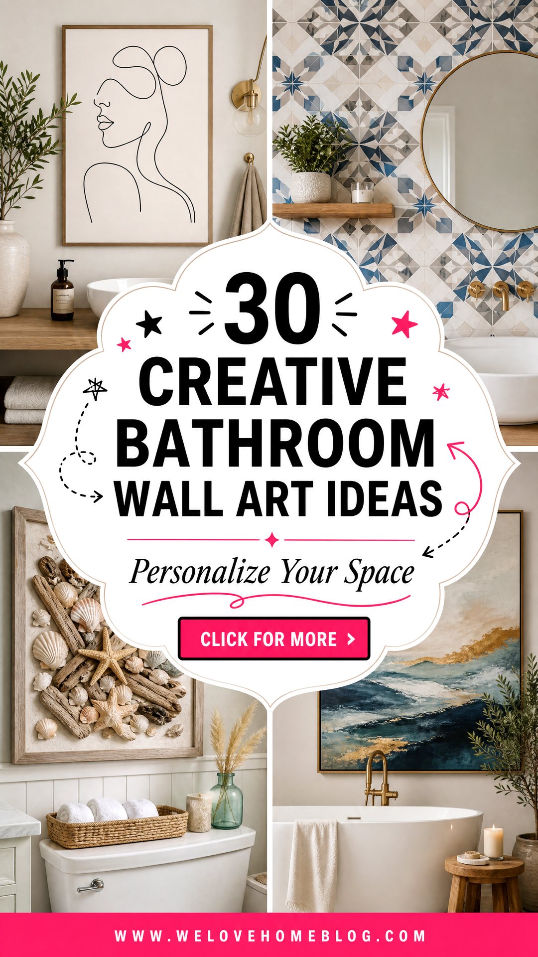 30 Creative Bathroom Wall Art Ideas to Personalize Space - 30 Creative Bathroom Wall Art Ideas to Personalize Space