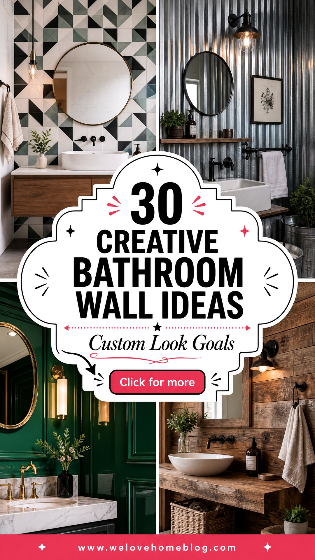30 Creative Bathroom Wall Ideas for a Custom Look - 30 Creative Bathroom Wall Ideas for a Custom Look
