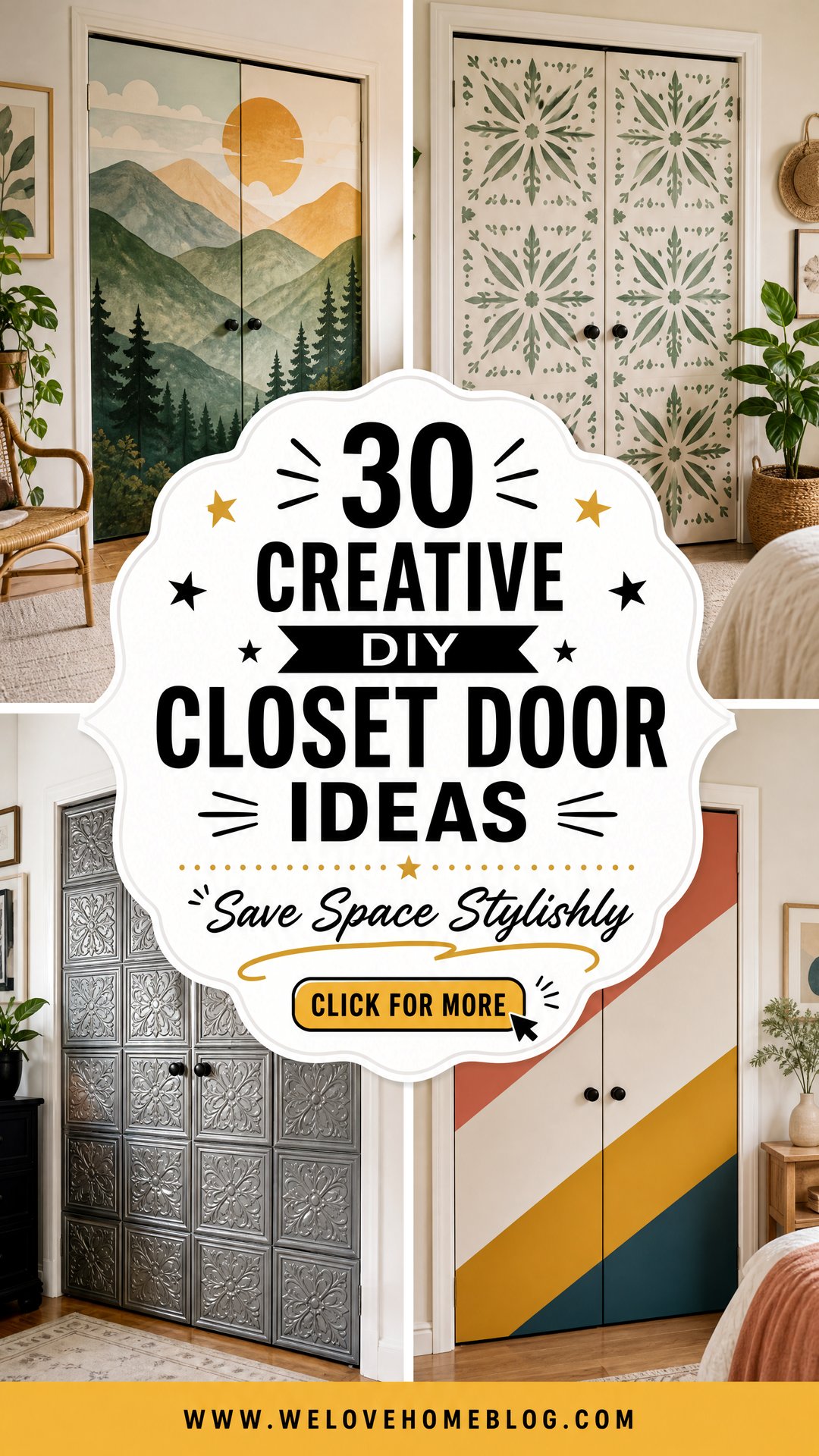 30 Creative DIY Closet Door Ideas to Save Space - 30 Creative DIY Closet Door Ideas to Save Space