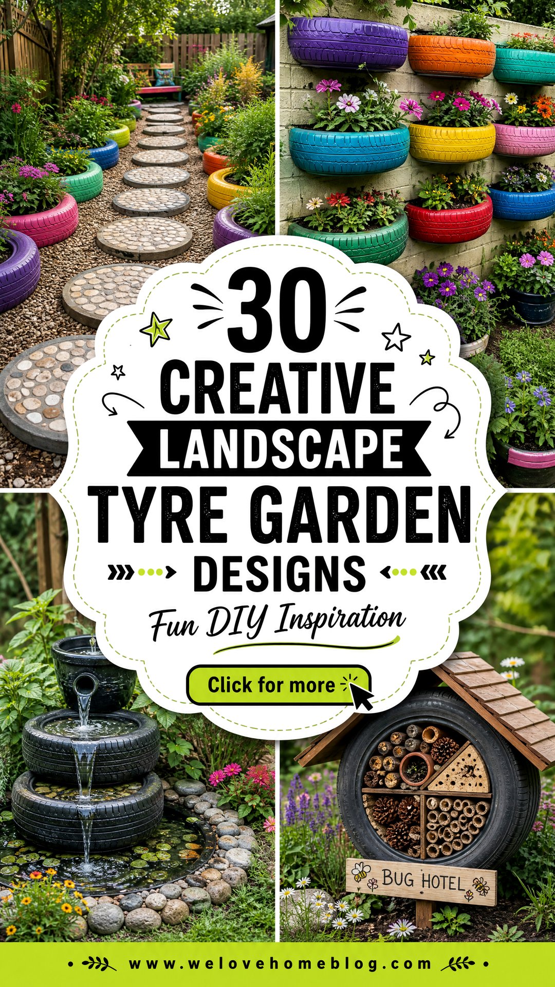 30 Creative Landscape Tyre Garden Designs for DIY - 30 Creative Landscape Tyre Garden Designs for DIY