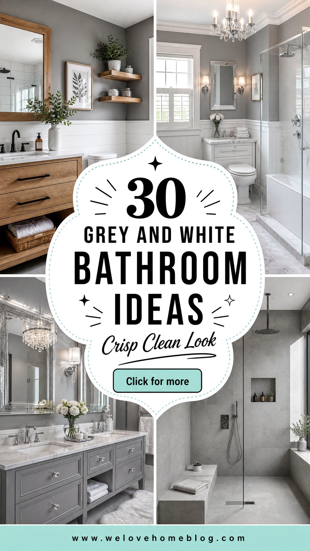 30 Crisp Grey and White Bathroom Ideas for a Clean Look - 30 Crisp Grey and White Bathroom Ideas for a Clean Look