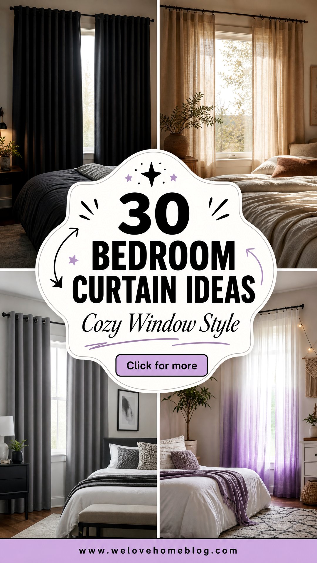 30 Curtain Ideas for Bedroom Windows for a Cozy Look - 30 Curtain Ideas for Bedroom Windows for a Cozy Look