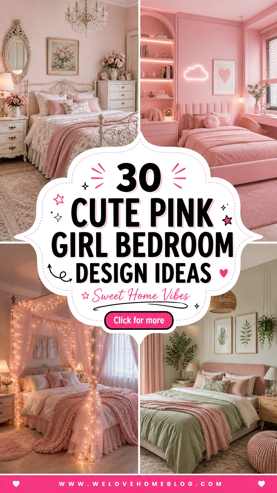 30 Cute Pink Girl Bedroom Design Ideas for Your Home - 30 Cute Pink Girl Bedroom Design Ideas for Your Home