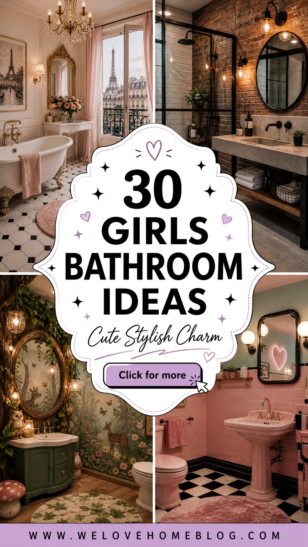 30 Cute and Stylish Girls Bathroom Ideas for Your Home - 30 Cute and Stylish Girls Bathroom Ideas for Your Home