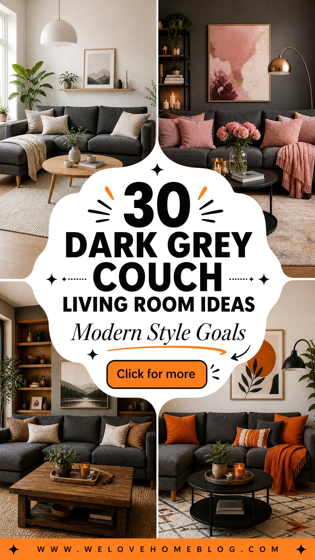 30 Dark Grey Couch Living Room Ideas for Modern Style - 30 Dark Grey Couch Living Room Ideas for Modern Style
