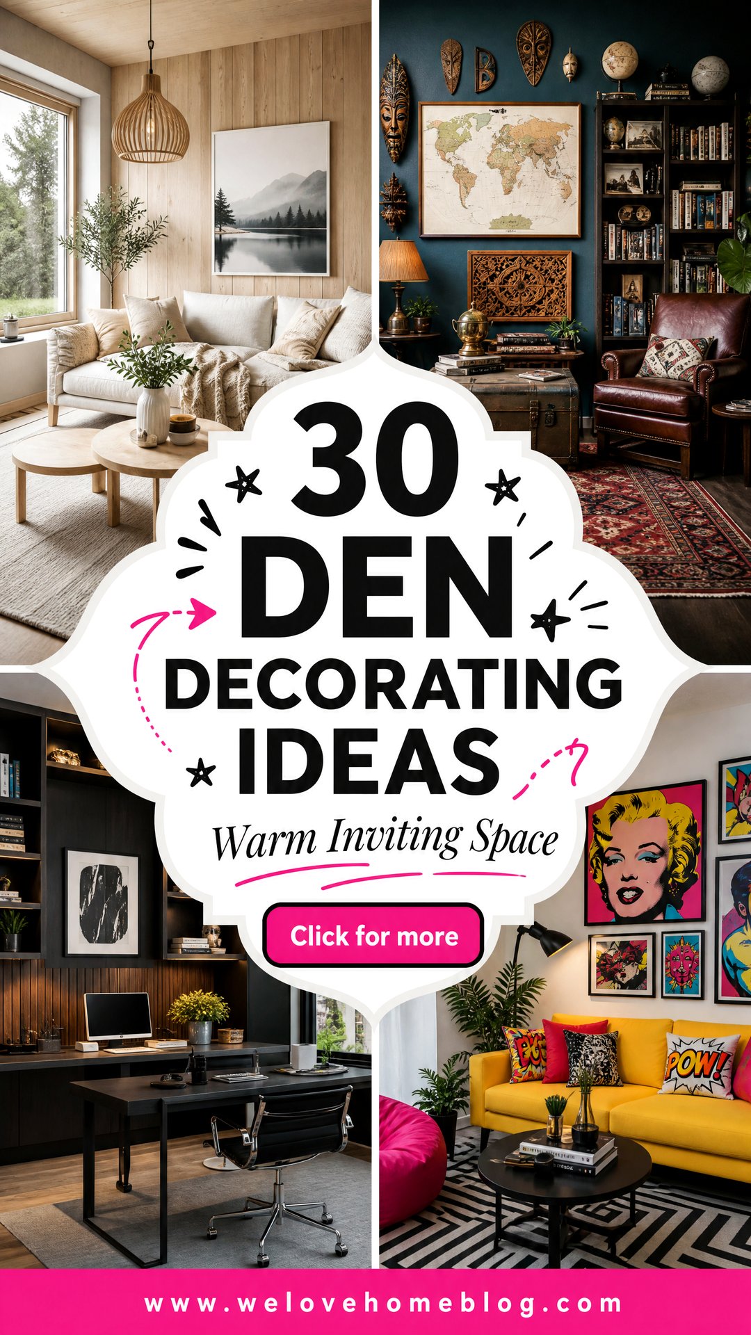 30 Den Decorating Ideas for a Warm and Inviting Space - 30 Den Decorating Ideas for a Warm and Inviting Space