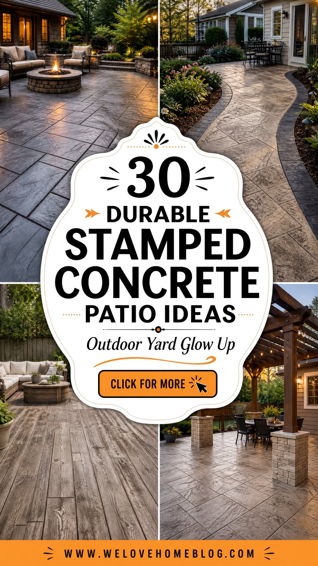 30 Durable Stamped Concrete Patio Ideas for Your Yard - 30 Durable Stamped Concrete Patio Ideas for Your Yard