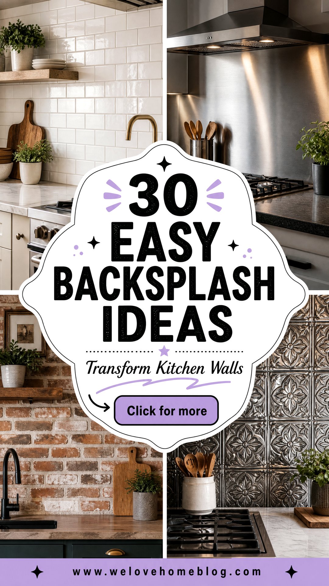 30 Easy Backsplash Ideas to Transform Your Kitchen - 30 Easy Backsplash Ideas to Transform Your Kitchen