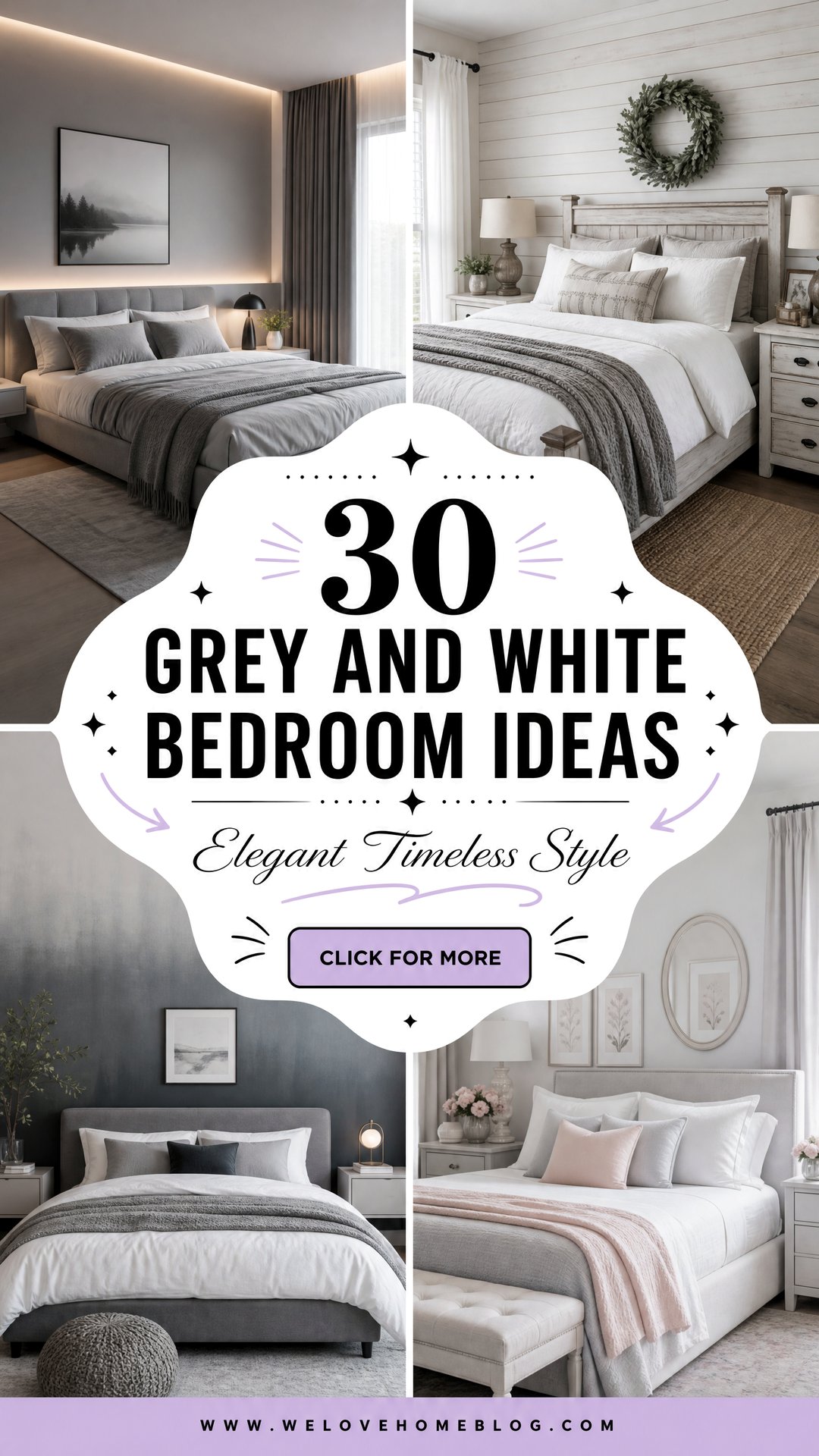 30 Elegant Grey and White Bedroom Ideas for Timeless Style - 30 Elegant Grey and White Bedroom Ideas for Timeless Style