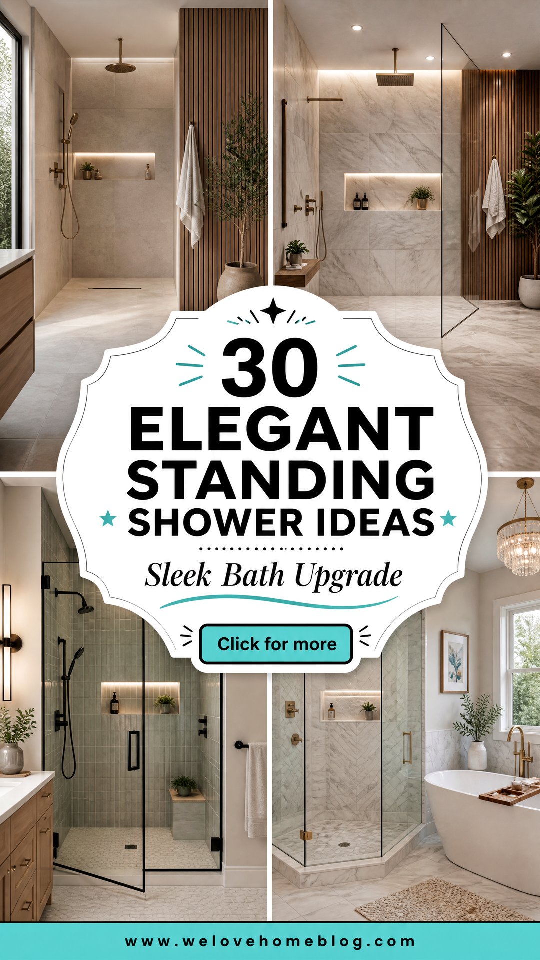 30 Elegant Standing Shower Ideas for Small Bathrooms - 30 Elegant Standing Shower Ideas for Small Bathrooms