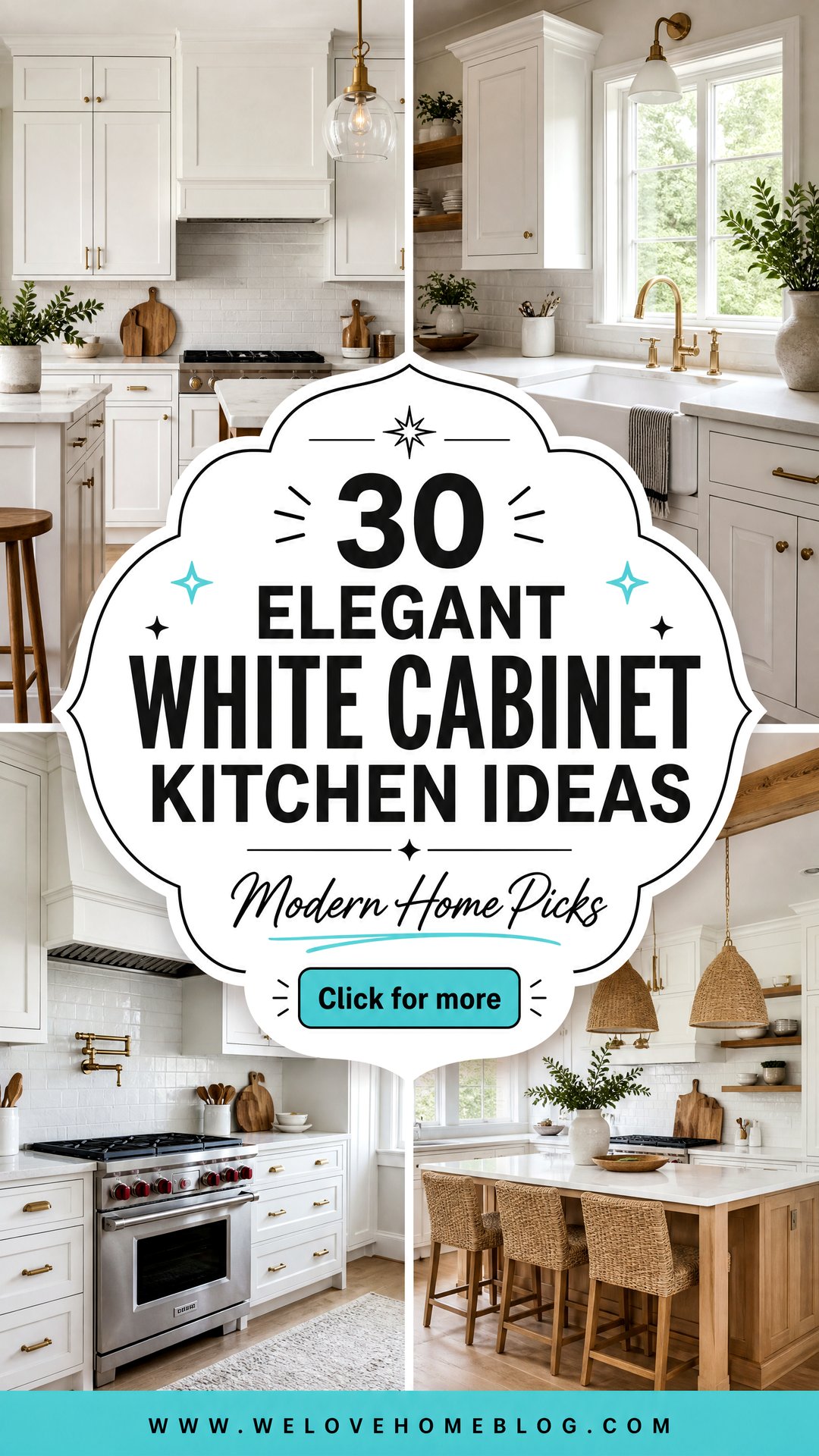 30 Elegant White Cabinet Kitchen Ideas for Modern Homes - We Love Home Blog