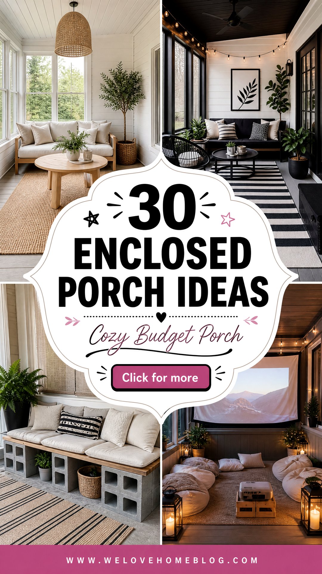 30 Enclosed Porch Ideas on a Budget You Will Love - We Love Home Blog