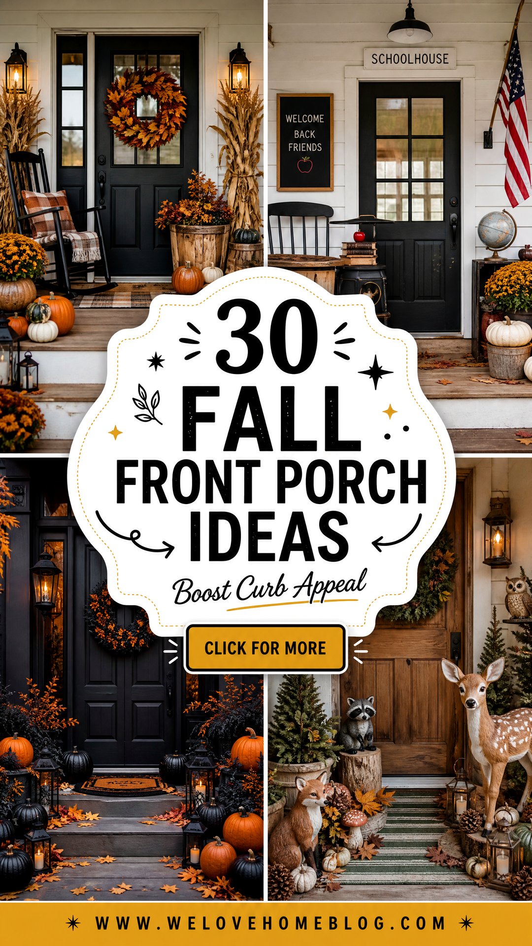 30 Fall Front Porch Ideas to Boost Your Curb Appeal - 30 Fall Front Porch Ideas to Boost Your Curb Appeal