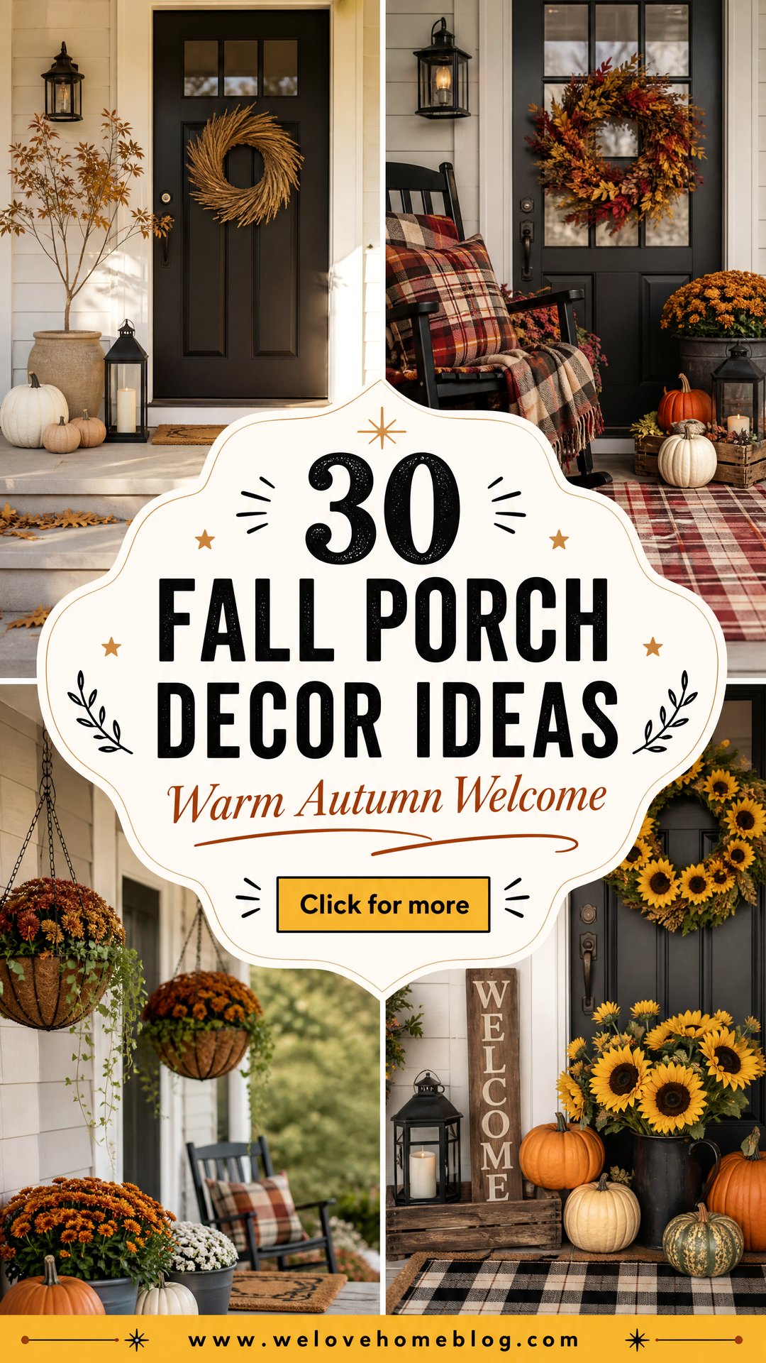 30 Fall Porch Decor Ideas for a Warm Autumn Welcome - 30 Fall Porch Decor Ideas for a Warm Autumn Welcome