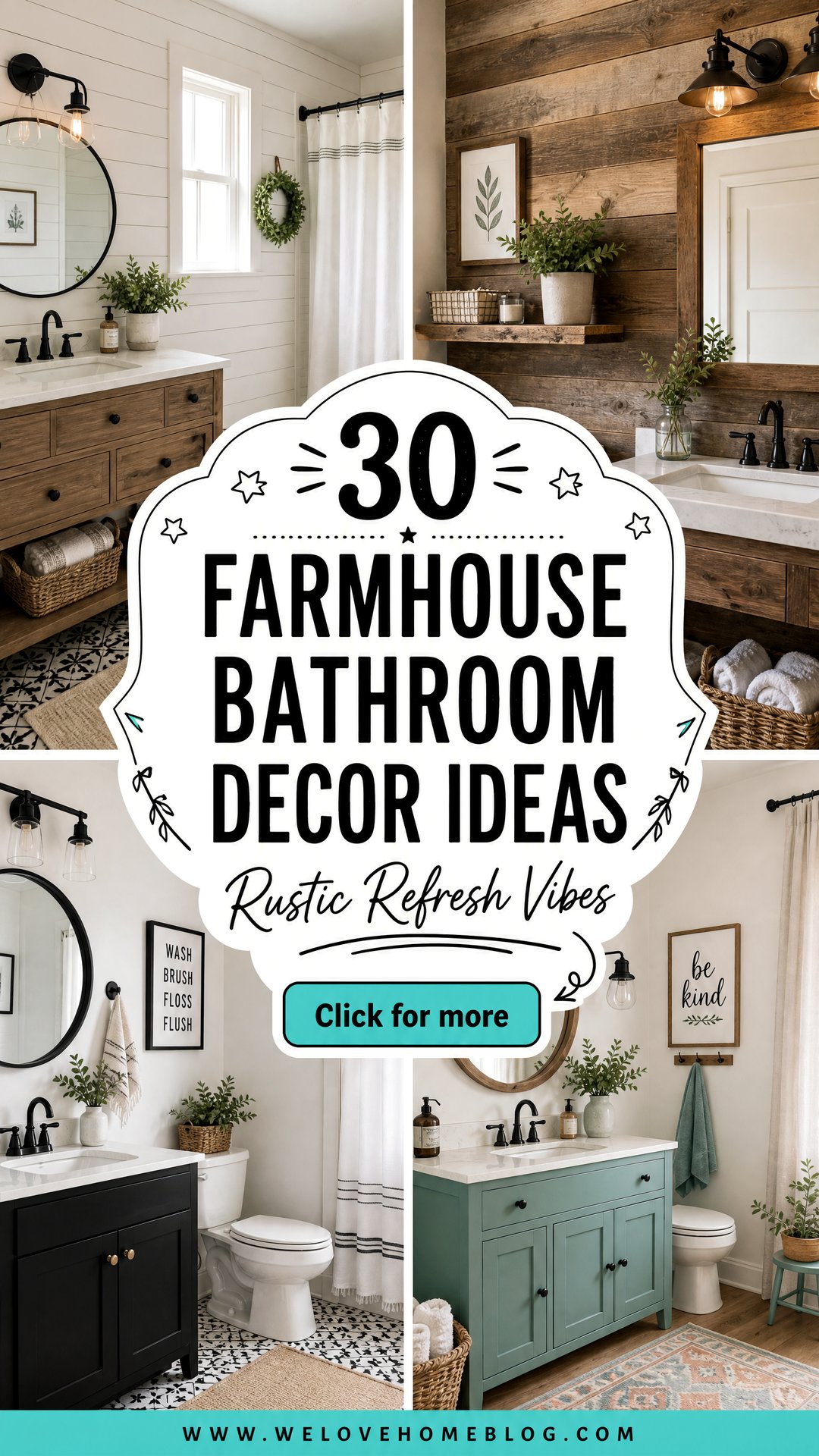 30 Farmhouse Bathroom Decor Ideas for a Rustic Refresh - 30 Farmhouse Bathroom Decor Ideas for a Rustic Refresh