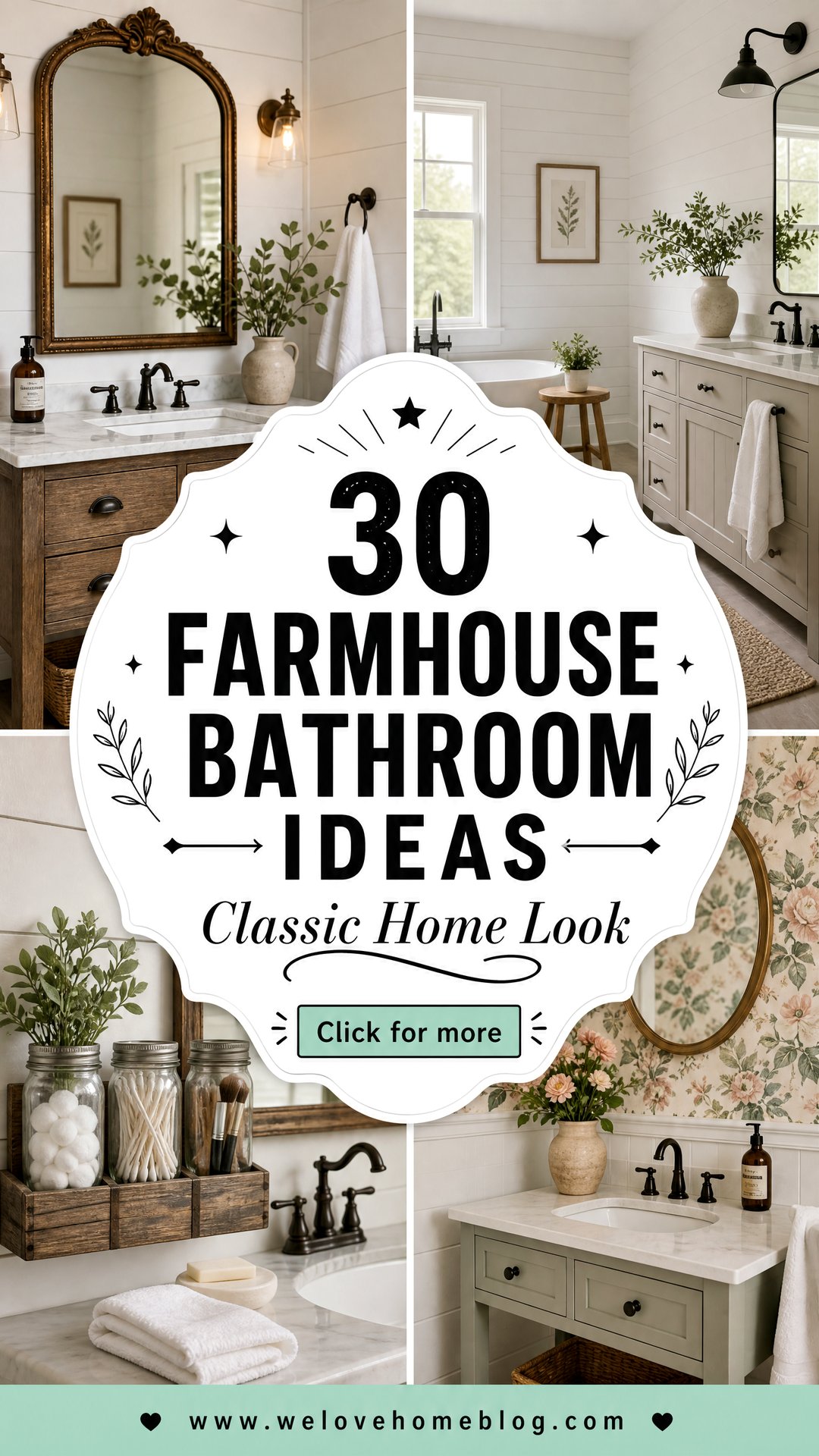 30 Farmhouse Bathroom Ideas for a Classic Home Look - 30 Farmhouse Bathroom Ideas for a Classic Home Look
